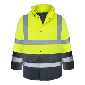 Hi-Vis Parka Neon Sarı - Lacivert