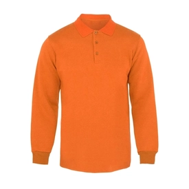 Polo Yaka 3 İplik Sweatshirt Turuncu