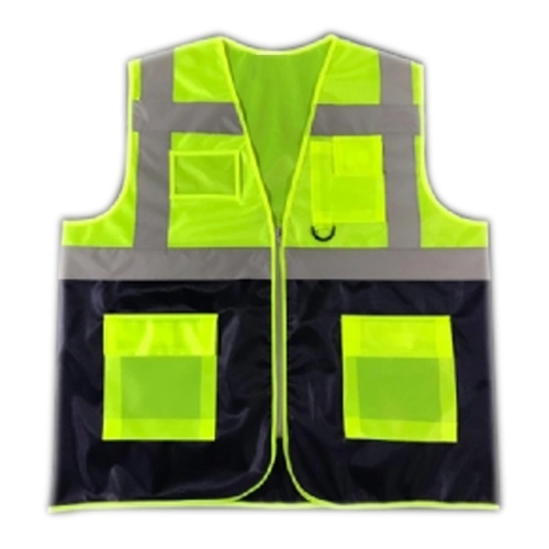 Hi-Vis Mühendis Yelek Neon Sarı - Lacivert