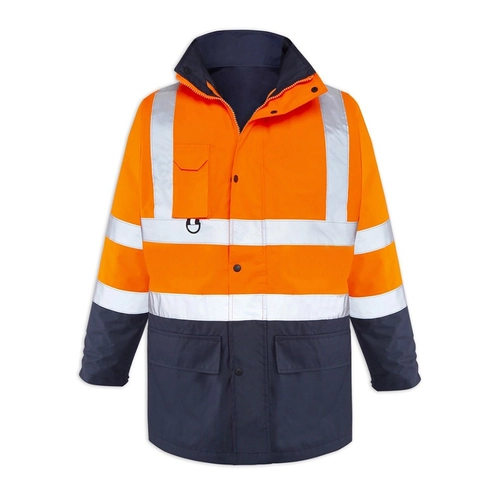 Hi-Vis 5 in 1 Parka Neon Turuncu - Lacivert