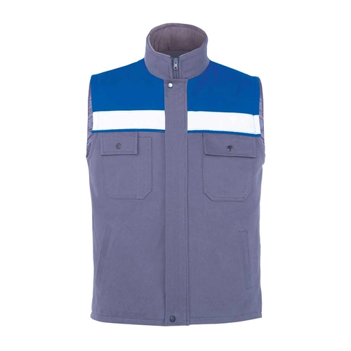 Gabardin Yelek Kışlık Gri - Saks Mavsi